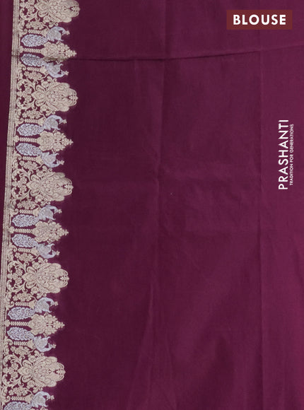 Banarasi semi katan silk saree wine shade with zari woven buttas and zari woven border