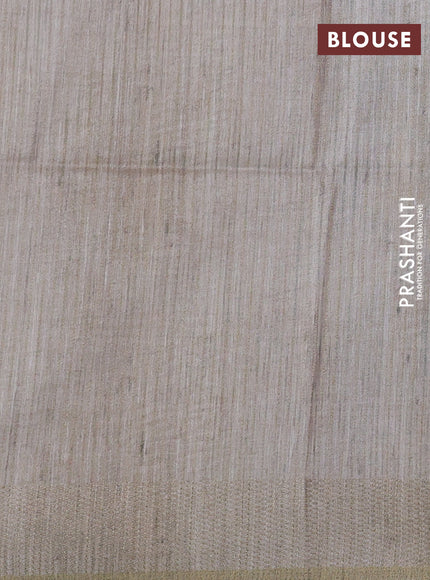 Semi matka saree multi colour and beige with allover geometric prints and zari woven border