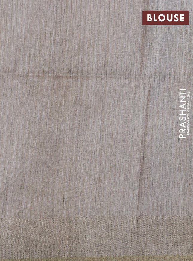 Semi matka saree multi colour and beige with allover geometric prints and zari woven border