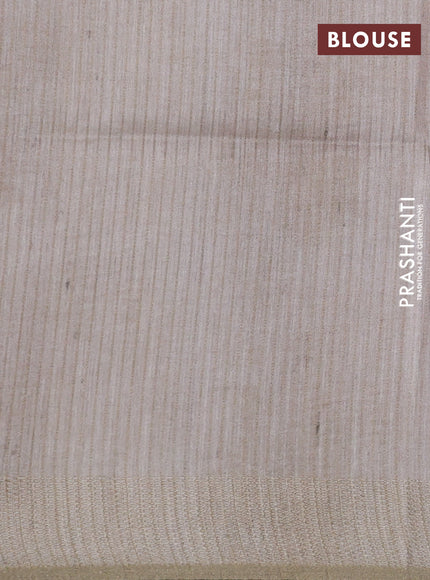 Semi matka saree pink and beige with allover geometric prints and zari woven border