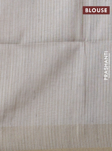 Semi matka saree mustard yellow and beige with allover geometric prints and zari woven border