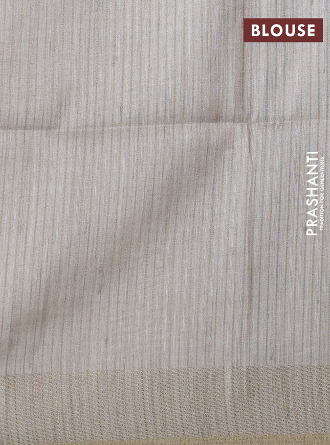 Semi matka saree mustard yellow and beige with allover geometric prints and zari woven border