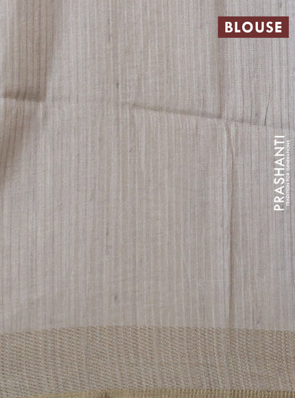 Semi matka saree lavender and beige with allover geometric prints and zari woven border