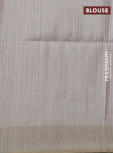 Semi matka saree rust shade and beige with allover geometric prints and zari woven border