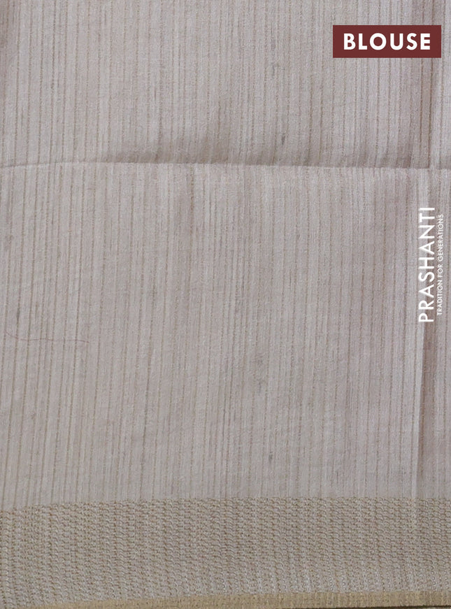 Semi matka saree rust shade and beige with allover geometric prints and zari woven border