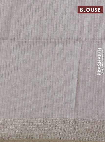 Semi matka saree pink and beige with allover geometric prints and zari woven border