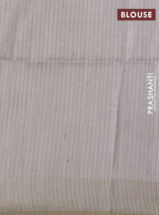 Semi matka saree pink and beige with allover geometric prints and zari woven border