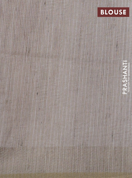 Semi matka saree multi colour sandal and beige with allover geometric prints and zari woven border