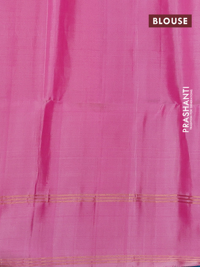 Pure soft silk saree dual shade of pink and light pink with paisly zari woven buttas and rettapet zari woven border