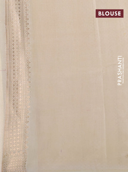 Banarasi tissue semi silk saree cream and pastel grey with zari weaves & buttas and zari woven butta border