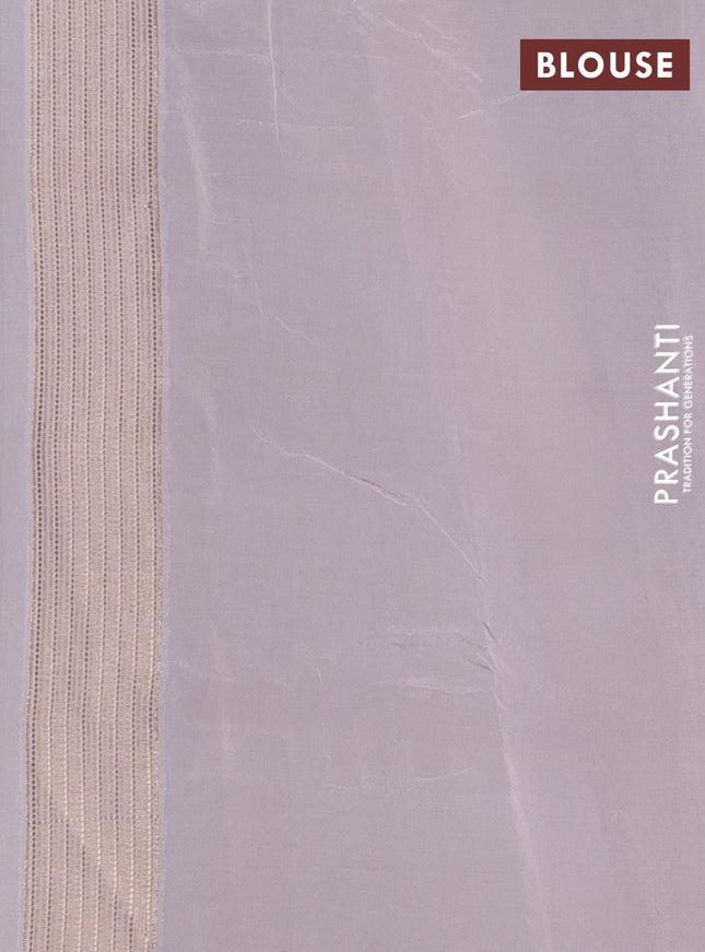 Banarasi tissue semi silk saree pastel grey and pastel pink shade with zari weaves & buttas and zari woven butta border