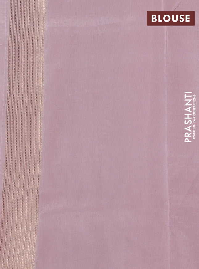 Banarasi tissue semi silk saree mild peach with zari weaves & buttas and zari woven butta border