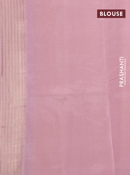 Banarasi tissue semi silk saree peach shade with zari weaves & buttas and zari woven butta border
