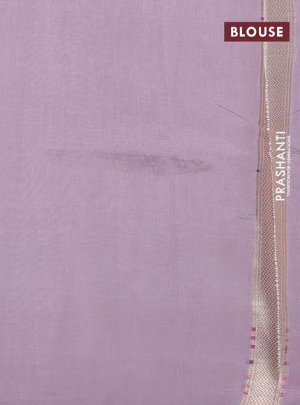 Banarasi tissue semi silk saree pastel grey with zari weaves & buttas and zari woven butta border