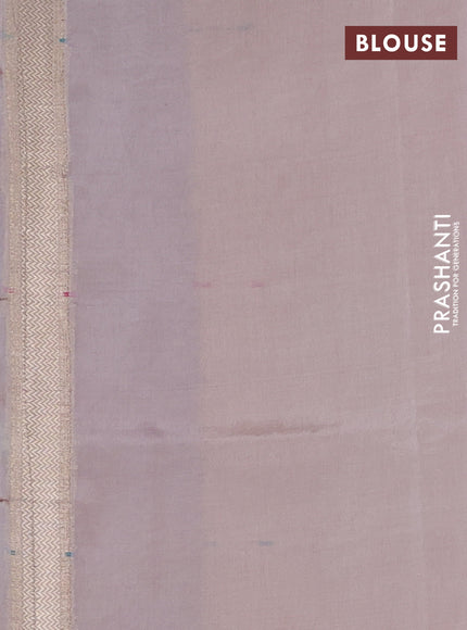 Banarasi tissue semi silk saree mild peach pink with zari weaves & buttas and zari woven butta border