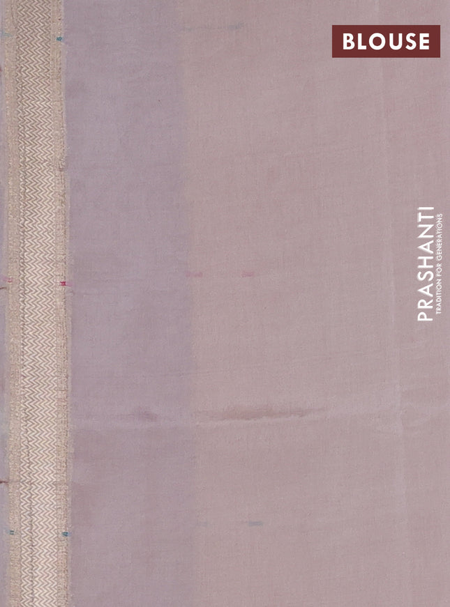 Banarasi tissue semi silk saree mild peach pink with zari weaves & buttas and zari woven butta border