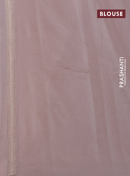Banarasi tissue semi silk saree pastel peach with zari weaves & buttas and floral zari woven butta border