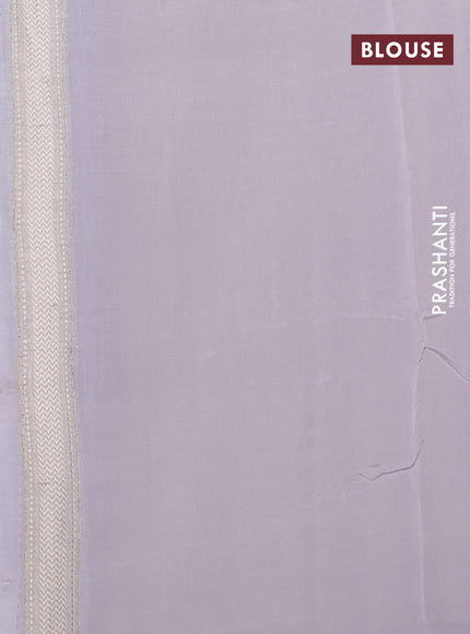 Banarasi tissue semi silk saree pastel grey with zari weaves & buttas and zari woven border