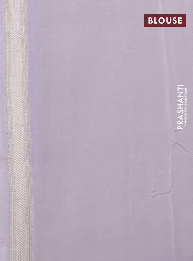 Banarasi tissue semi silk saree pastel grey with zari weaves & buttas and zari woven border