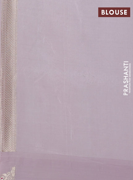 Banarasi tissue semi silk saree pastel peach with zari weaves & buttas and zari woven border