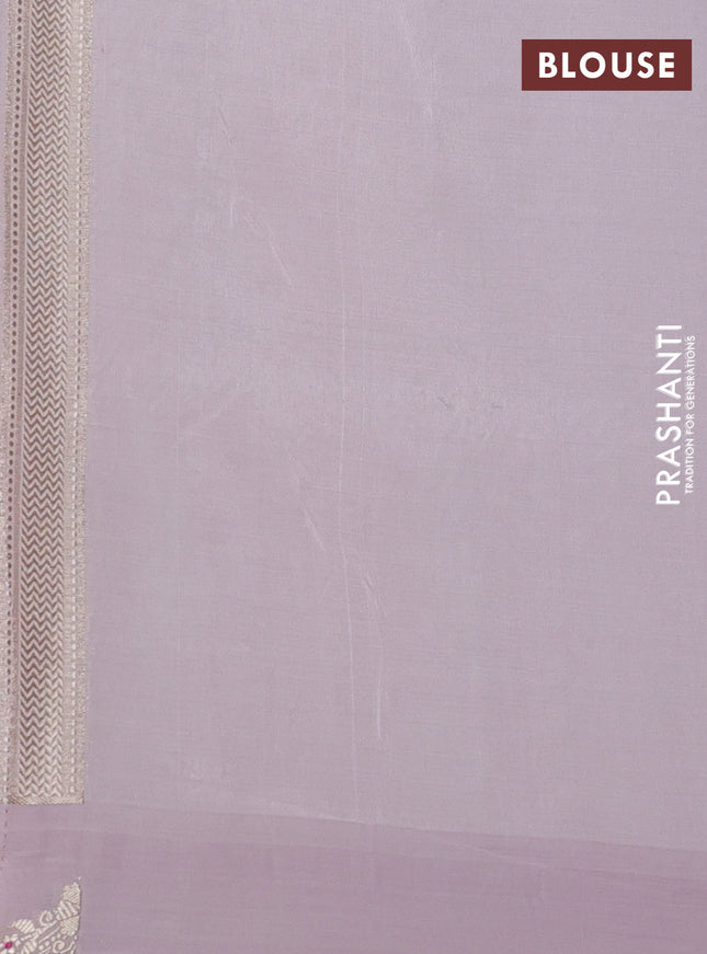 Banarasi tissue semi silk saree pastel peach with zari weaves & buttas and zari woven border