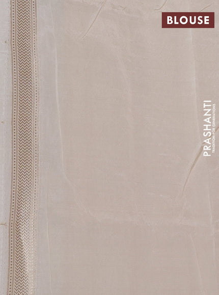 Banarasi tissue semi silk saree cream with zari weaves & buttas and zari woven border