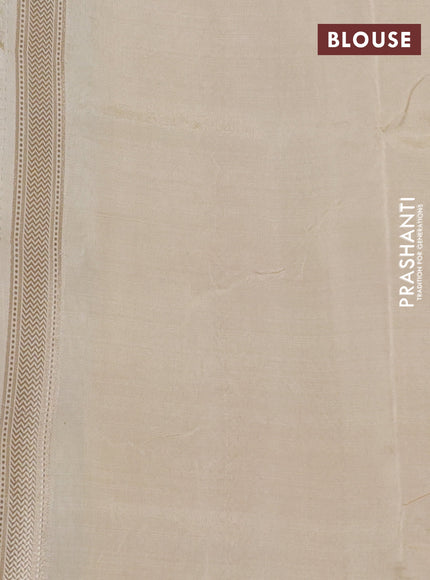 Banarasi tissue semi silk saree mild peach and cream with zari weaves & buttas and zari woven border