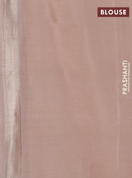 Banarasi tissue semi silk saree pastel peach shade with zari weaves & buttas and zari woven border