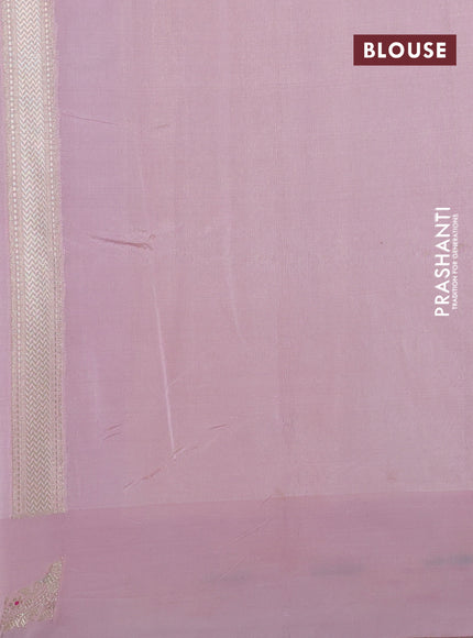 Banarasi tissue semi silk saree sandal and mild peach pink with zari weaves & buttas and zari woven border