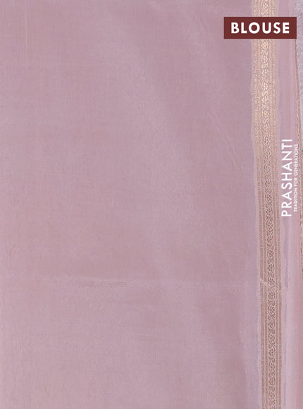 Banarasi tissue semi silk saree peach pink with zari weaves & buttas and zari woven butta border