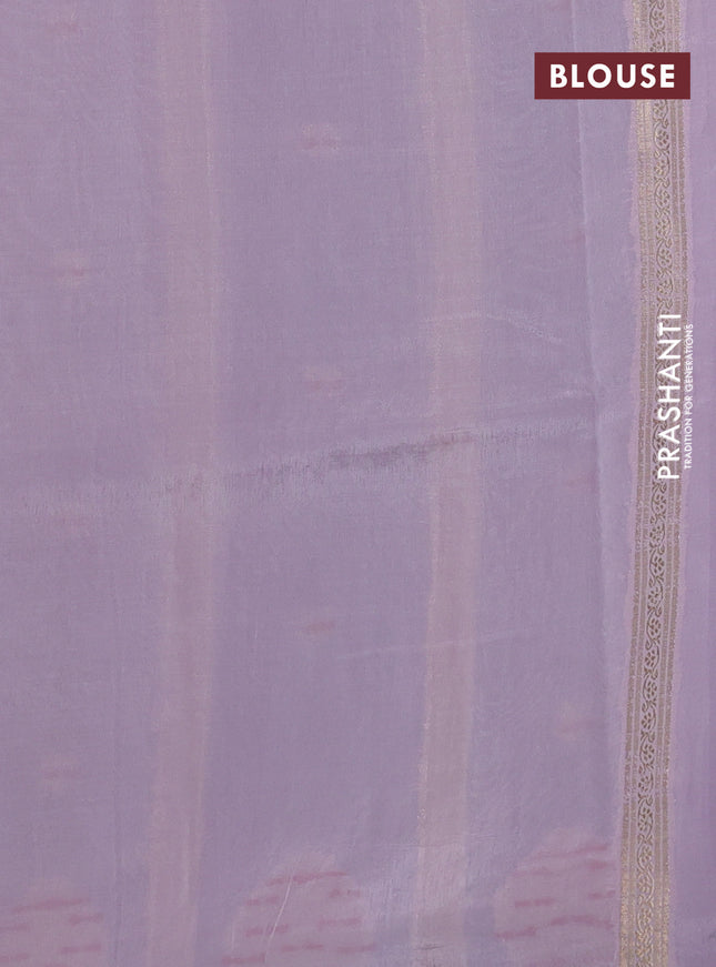 Banarasi tissue semi silk saree grey shade and pastel purple with zari weaves & buttas and zari woven butta border
