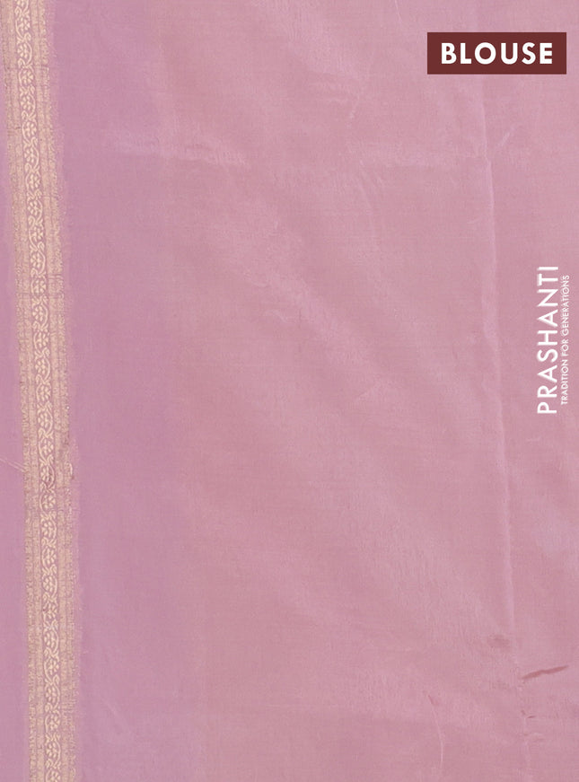 Banarasi tissue semi silk saree peach pink with zari weaves & buttas and zari woven butta border