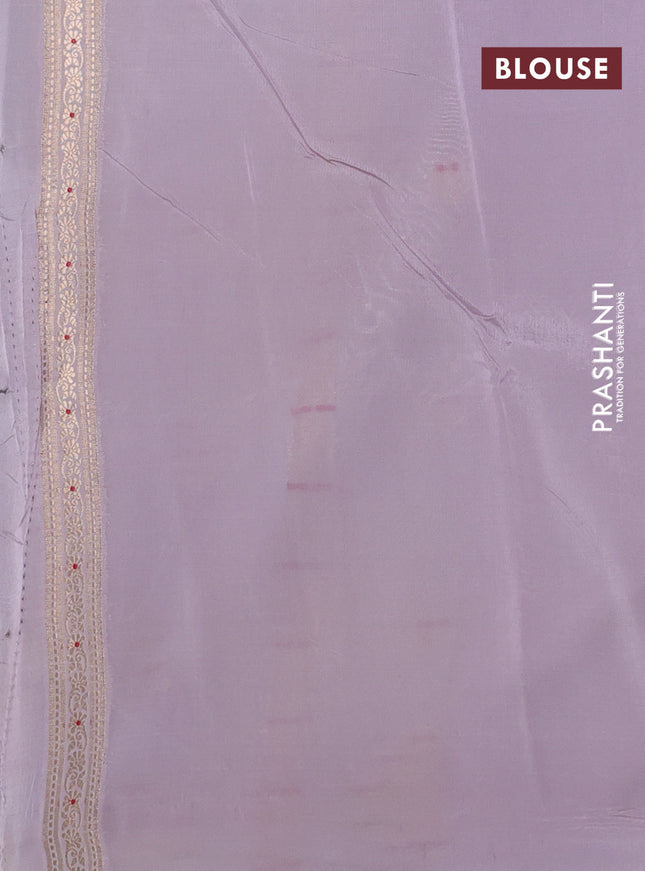 Banarasi tissue semi silk saree grey shade and pastel lavender with zari weaves & buttas and zari woven butta border