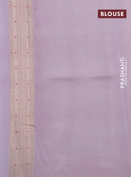 Banarasi tissue semi silk saree baby pink and mild lavender with zari weaves & buttas and zari woven butta border