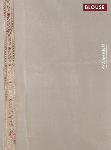 Banarasi tissue semi silk saree beige with zari weaves & buttas and zari woven butta border
