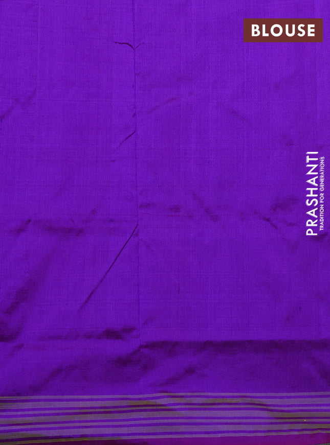 Pochampally silk saree deep purple with allover ikat weaves and simple border