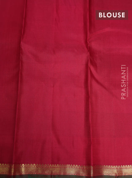 Pure kanchipuram silk saree multi colour and maroon with allover paalum pazhamum zari checks & buttas and zari woevn piping border