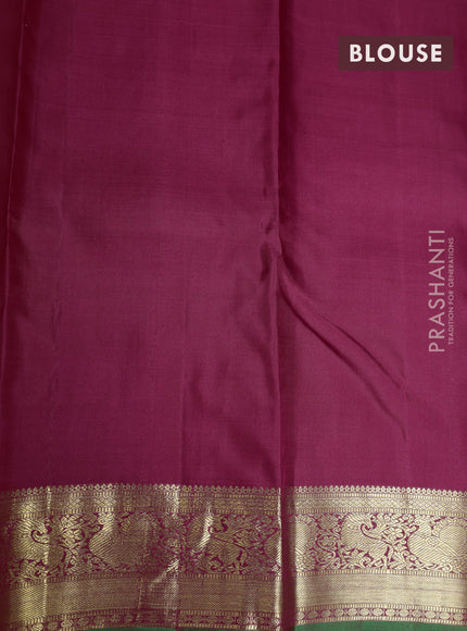 Pure kanchipuram silk saree red and green with zari woven buttas and annam zari woven border