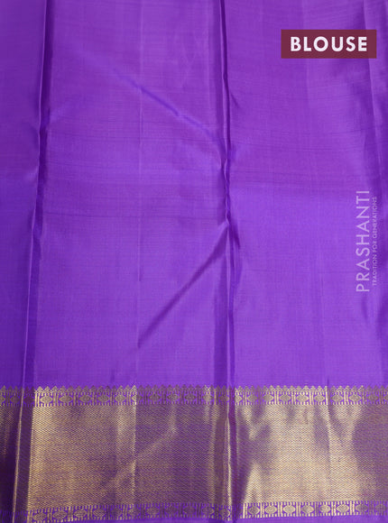 Pure kanchipuram silk saree lavender with allover zari woven brocade weaves and zari woven border