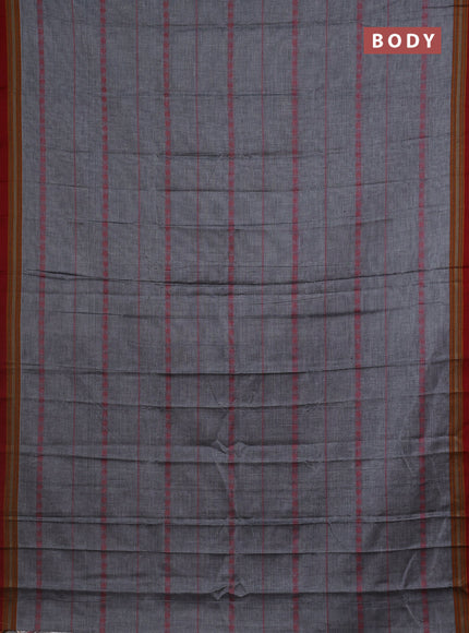 Narayanpet cotton saree grey and maroon with allover thread weaves and thread woven border