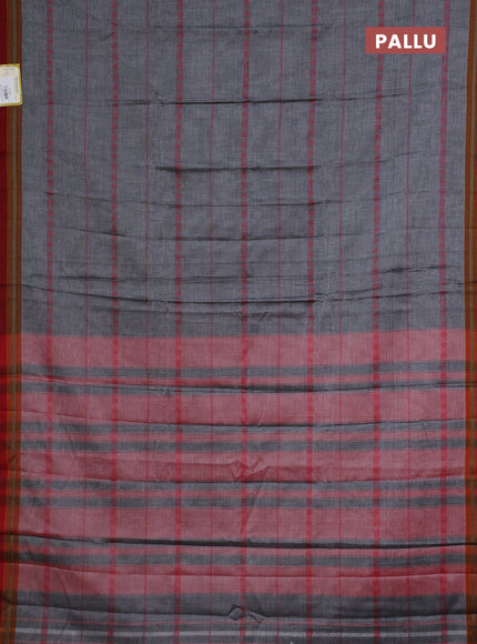 Narayanpet cotton saree grey and maroon with allover thread weaves and thread woven border