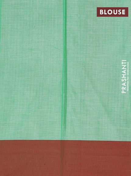 Narayanpet cotton saree green shade with plain body and ganga jamuna border
