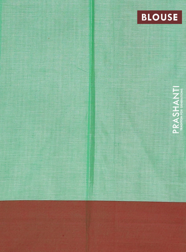 Narayanpet cotton saree green shade with plain body and ganga jamuna border