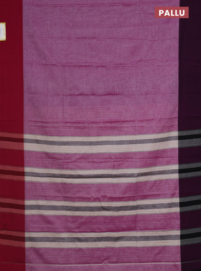 Narayanpet cotton saree pink shade with plain body and ganga jamuna border