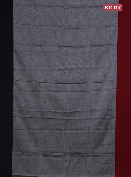 Narayanpet cotton saree grey with plain body and ganga jamuna border