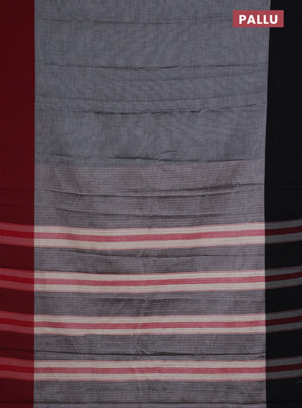 Narayanpet cotton saree grey with plain body and ganga jamuna border