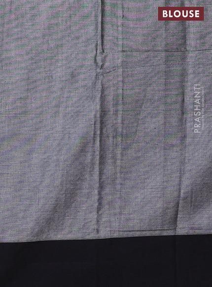 Narayanpet cotton saree grey with plain body and ganga jamuna border