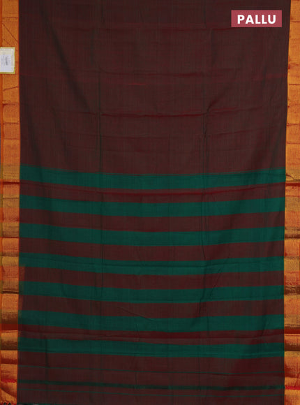 Narayanpet cotton saree dual shade of manthulir green and mango yellow with plain body and zari woven border
