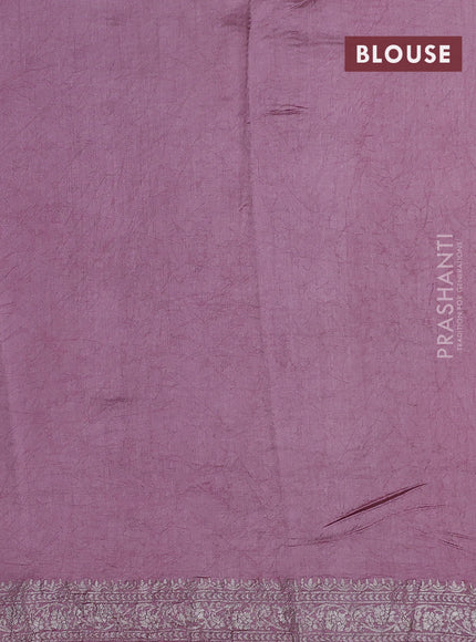 Pure organza partly silk saree pastel peach and pastel pink with silver zari stripe pattern and silver zari woven border