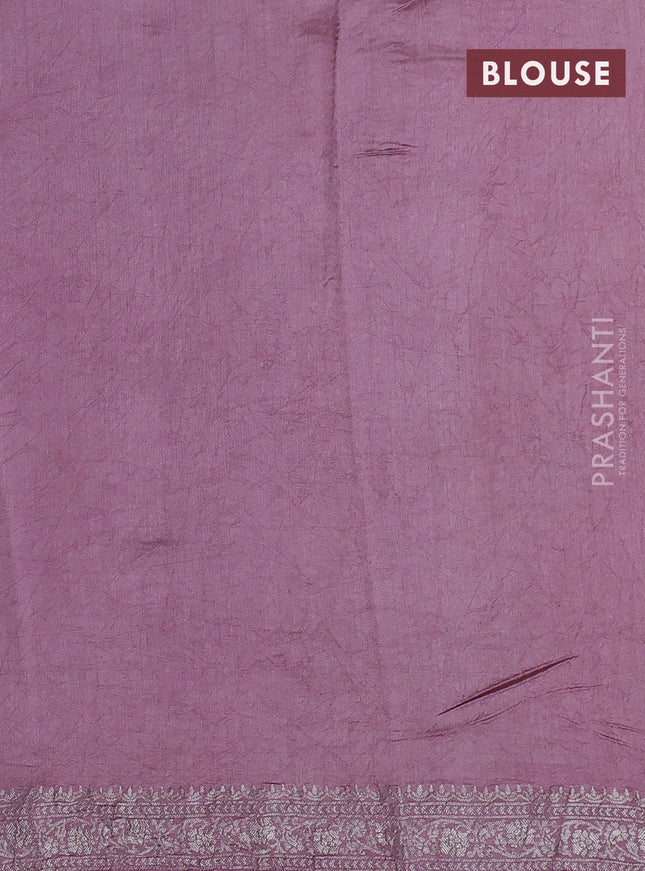 Pure organza partly silk saree pastel peach and pastel pink with silver zari stripe pattern and silver zari woven border